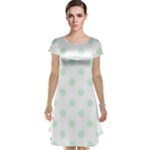 Polka Dots - Pastel Green on White Cap Sleeve Nightdress