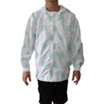Polka Dots - Pastel Green on White Hooded Wind Breaker (Kids)
