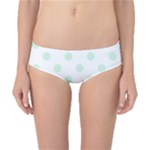 Polka Dots - Pastel Green on White Classic Bikini Bottoms
