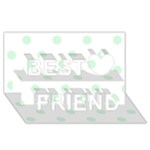 Polka Dots - Pastel Green on White Best Friends 3D Greeting Card (8x4)