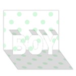 Polka Dots - Pastel Green on White BOY 3D Greeting Card (7x5)