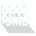 Polka Dots - Pastel Green on White GIRL 3D Greeting Card (7x5)