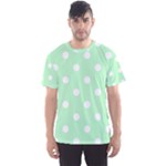 Polka Dots - White on Mint Green Men s Sport Mesh Tee