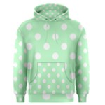 Polka Dots - White on Mint Green Men s Pullover Hoodie