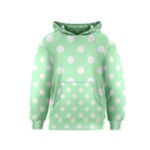 Polka Dots - White on Mint Green Kid s Pullover Hoodie