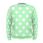 Polka Dots - White on Mint Green Men s Sweatshirt