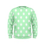 Polka Dots - White on Mint Green Kid s Sweatshirt