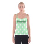 Polka Dots - White on Mint Green Spaghetti Strap Top