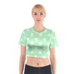 Polka Dots - White on Mint Green Cotton Crop Top