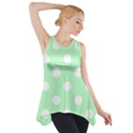 Polka Dots - White on Mint Green Side Drop Tank Tunic
