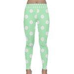 Polka Dots - White on Mint Green Yoga Leggings