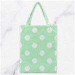 Polka Dots - White on Mint Green Classic Tote Bag