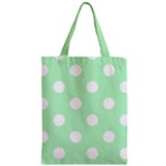 Polka Dots - White on Mint Green Zipper Classic Tote Bag