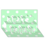 Polka Dots - White on Mint Green Best Friends 3D Greeting Card (8x4)