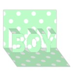 Polka Dots - White on Mint Green BOY 3D Greeting Card (7x5)