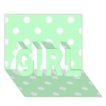 Polka Dots - White on Mint Green GIRL 3D Greeting Card (7x5)