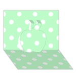 Polka Dots - White on Mint Green Apple 3D Greeting Card (7x5)
