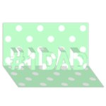 Polka Dots - White on Mint Green #1 DAD 3D Greeting Card (8x4)
