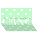 Polka Dots - White on Mint Green PARTY 3D Greeting Card (8x4)