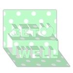 Polka Dots - White on Mint Green Get Well 3D Greeting Card (7x5)
