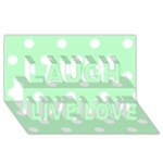 Polka Dots - White on Mint Green Laugh Live Love 3D Greeting Card (8x4)