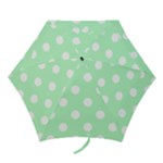 Polka Dots - White on Mint Green Mini Umbrella