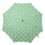 Polka Dots - White on Mint Green Hook Handle Umbrella (Large)