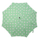Polka Dots - White on Mint Green Hook Handle Umbrella (Small)