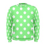 Polka Dots - White on Light Green Men s Sweatshirt