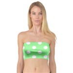 Polka Dots - White on Light Green Bandeau Top