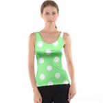 Polka Dots - White on Light Green Tank Top