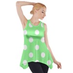 Polka Dots - White on Light Green Side Drop Tank Tunic