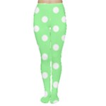Polka Dots - White on Light Green Women s Tights