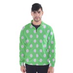 Polka Dots - White on Light Green Wind Breaker (Men)