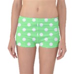 Polka Dots - White on Light Green Boyleg Bikini Bottoms
