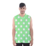 Polka Dots - White on Light Green Men s Basketball Tank Top