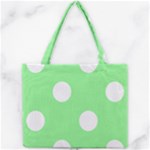 Polka Dots - White on Light Green Mini Tote Bag