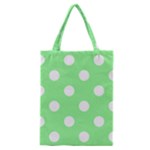 Polka Dots - White on Light Green Classic Tote Bag