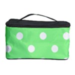 Polka Dots - White on Light Green Cosmetic Storage Case