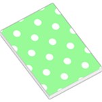 Polka Dots - White on Light Green Large Memo Pads