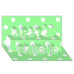 Polka Dots - White on Light Green Best Friends 3D Greeting Card (8x4)