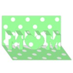 Polka Dots - White on Light Green MOM 3D Greeting Card (8x4)