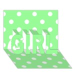 Polka Dots - White on Light Green GIRL 3D Greeting Card (7x5)