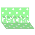 Polka Dots - White on Light Green BEST BRO 3D Greeting Card (8x4)