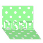 Polka Dots - White on Light Green HOPE 3D Greeting Card (7x5)
