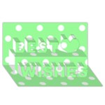 Polka Dots - White on Light Green Best Wish 3D Greeting Card (8x4)