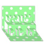 Polka Dots - White on Light Green You Did It 3D Greeting Card (7x5)