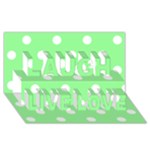 Polka Dots - White on Light Green Laugh Live Love 3D Greeting Card (8x4)