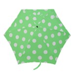 Polka Dots - White on Light Green Mini Umbrella