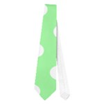 Polka Dots - White on Light Green Necktie (One Side)